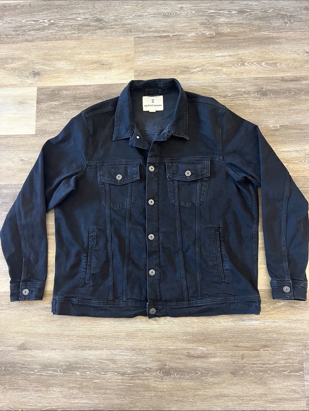 Mutual Weave Men’s Denim Trucker Jacket Black Size 1XLT